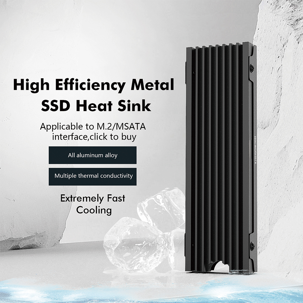 M2 Heatsink Cooler - 8mm Full Aluminum M.2 SSD Heatsink