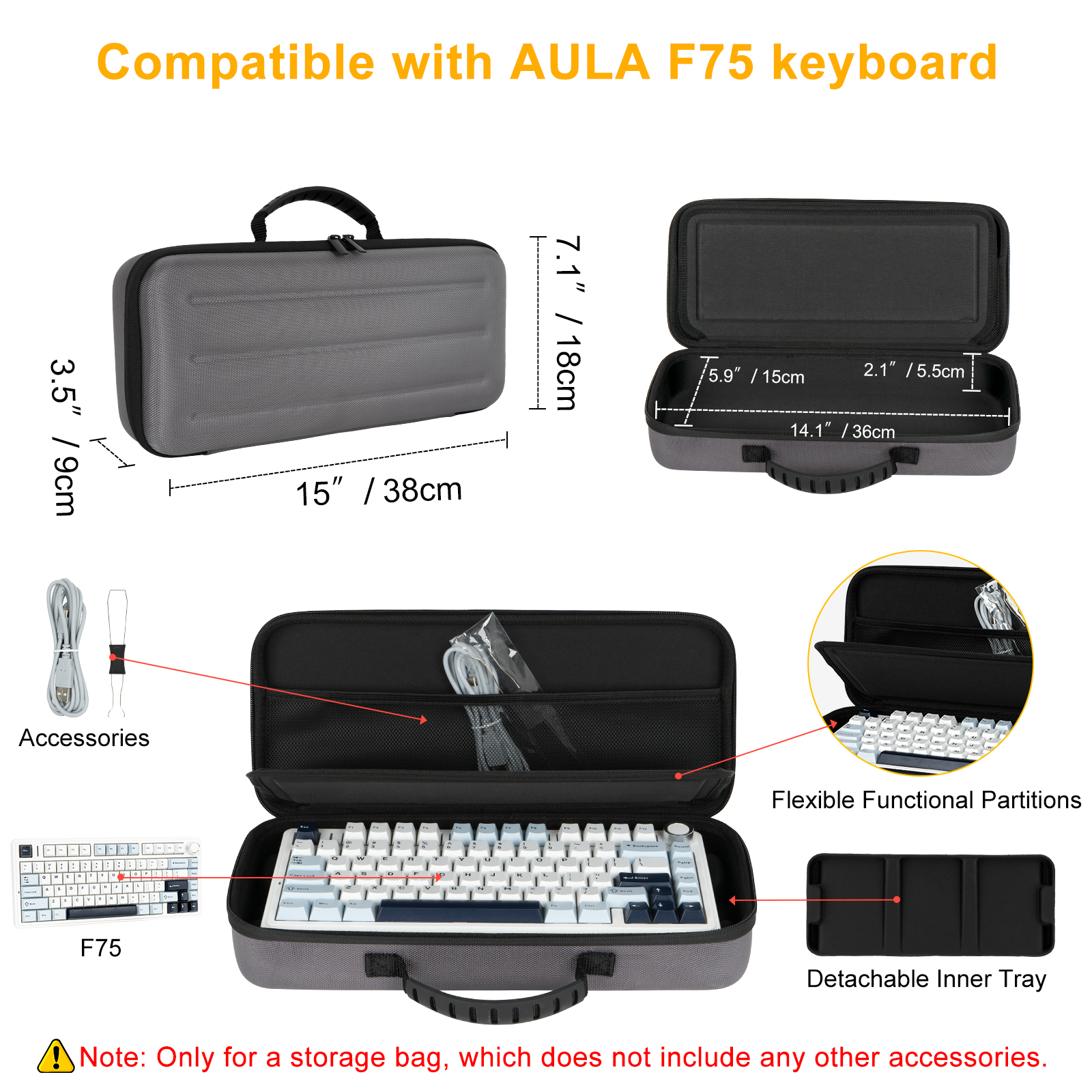 Hard EVA Case for Aula F75 Gam - Gaming Accessories Bag recensie en prijs