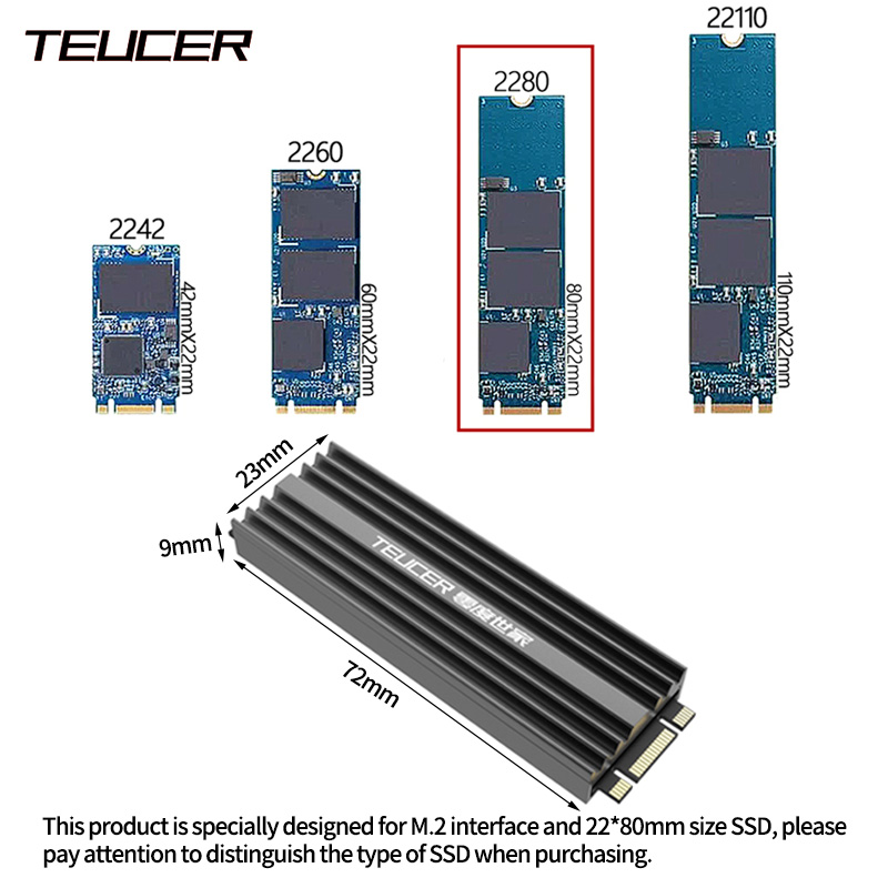 TEUCER M2 SSD Heatsink NVME 22 - M2 Heatsink Cooler recensie en prijs