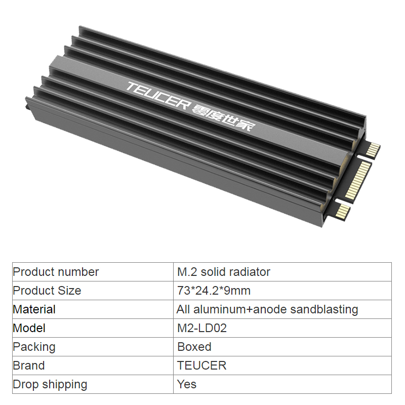 TEUCER M2 SSD Heatsink NVME 22 - M2 Heatsink Cooler recensie en prijs