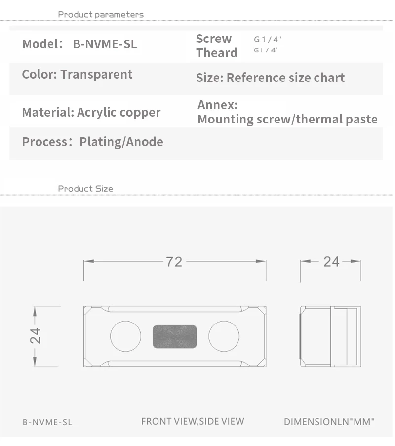 Bykski Water Block for 2280 /2 - M2 Heatsink Cooler recensie en prijs
