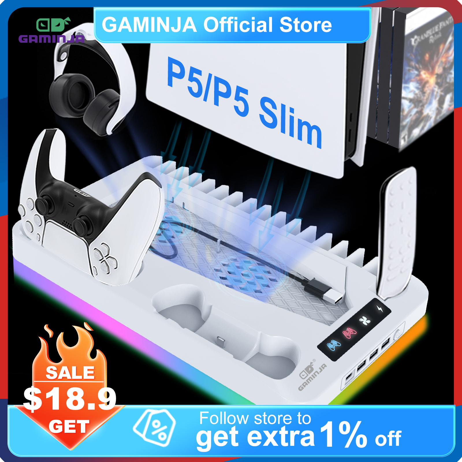 GAMINJA RGB Cooling Stand for  - Headset Stand Rgb recensie en prijs